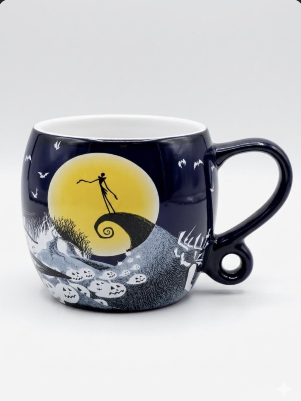 Disney Nightmare Before Christmas Jack Pumpkin Scroll Handle Coffee Mug 16 oz